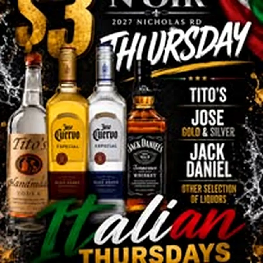 Italian Thursday at Lounge N'OIR Dayton — Thursday night, Tour of Italy · $15