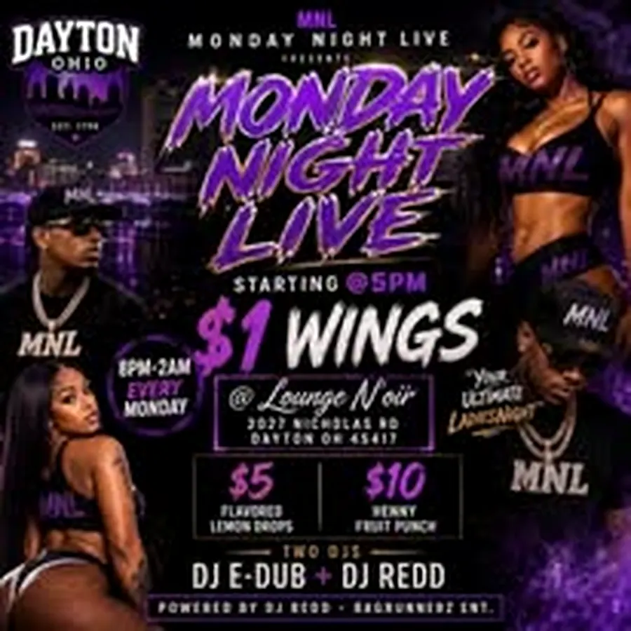 Players Club night flyer at Lounge N'OIR Dayton lounge